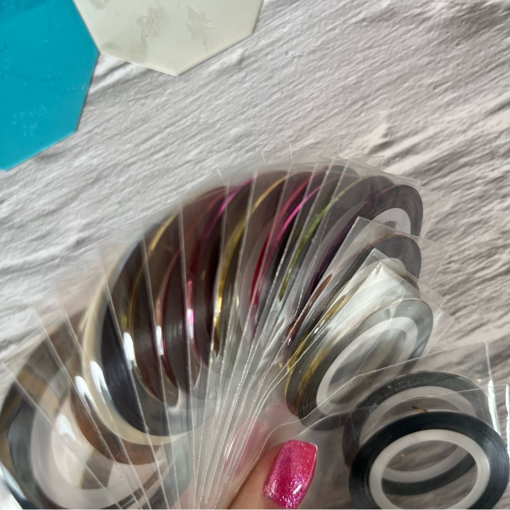 Konad Nail Stamping Templates, Stamper, Scraper And Metallic Striping Tapes - Picture 5 of 6